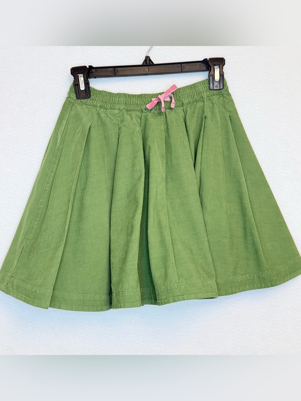 Mini Boden Green Corduroy Skirt 10-11Y Floral Lined 100% Cotton Pull On